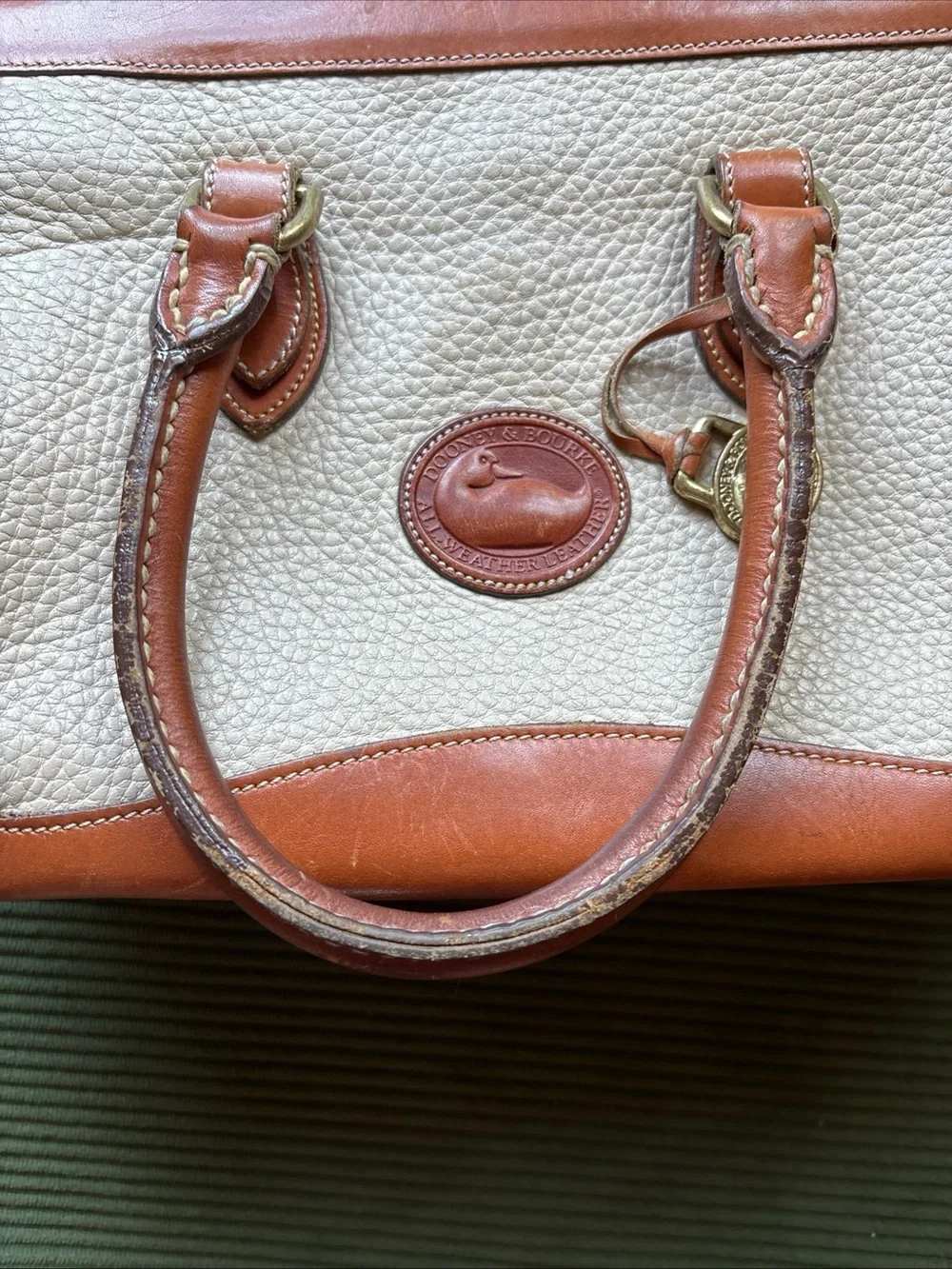 Vintage Dooney & Bourke Tan Leather-Trim purse
